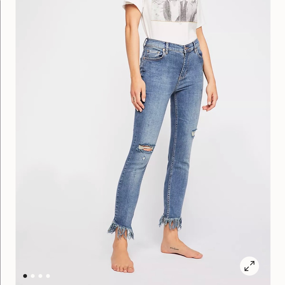 Great heights frayed skinny free people jean
